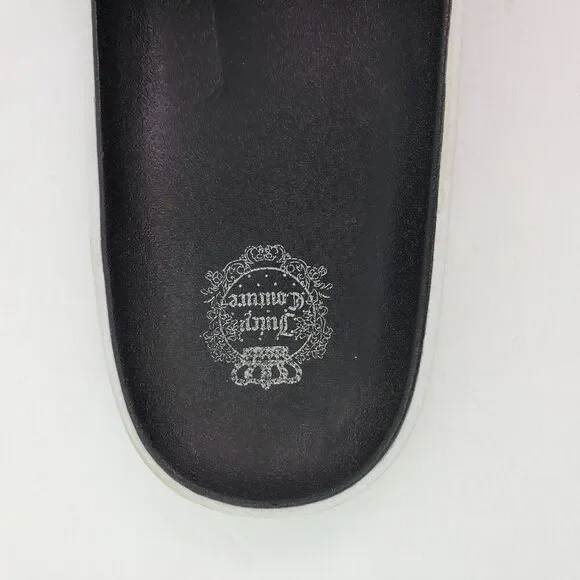 Juicy Couture Womens Size 8 Black White Slip On Casual Slide Sandals - Picture 11 of 11